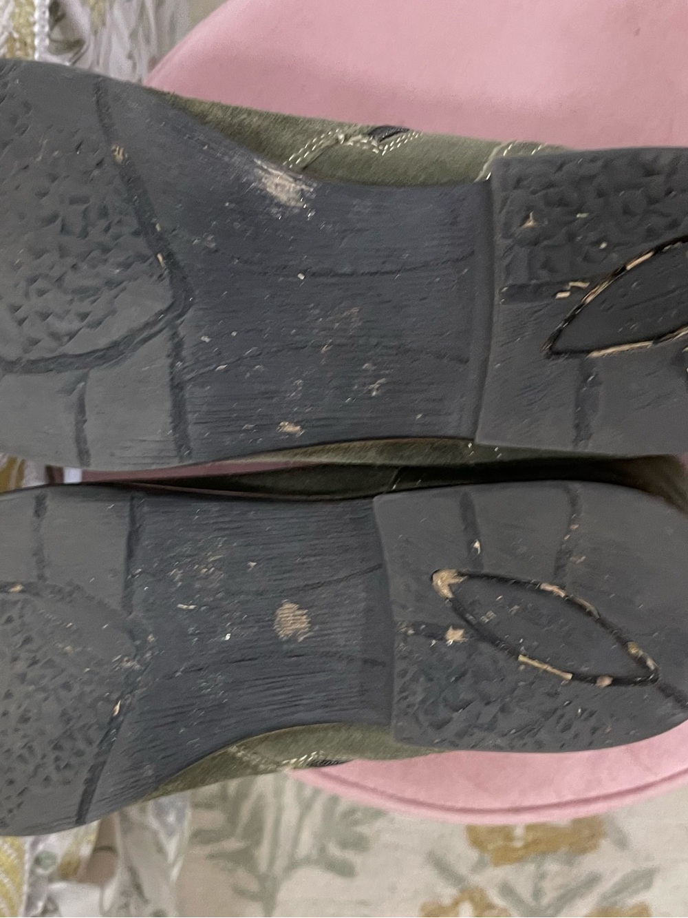Earth Olive Green Suede Avani Slouch Zip Ankle Boots - Picture 7 of 7